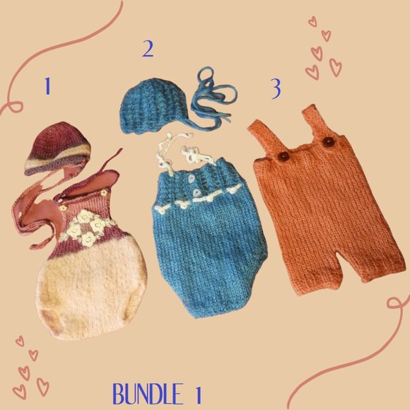 3 PC Newborn Photography Props - Picture 1 of 10